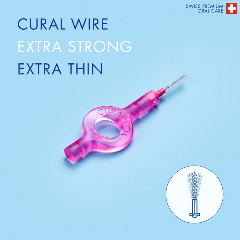 CURAPROX CPS Prime 08 Interdental Brush Set | 5 Ultra-Fine 0.8mm Brushes with 2 Holders for Effective Plaque Removal | Gentle on Sensitive Gums, Pink - Image 5